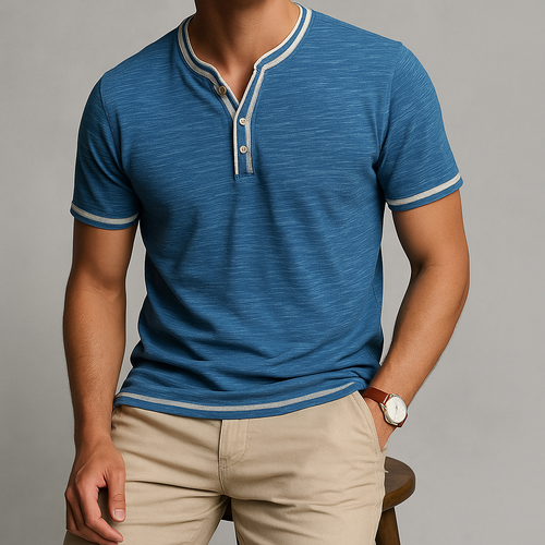 Vintage Wash Short Sleeve Henley