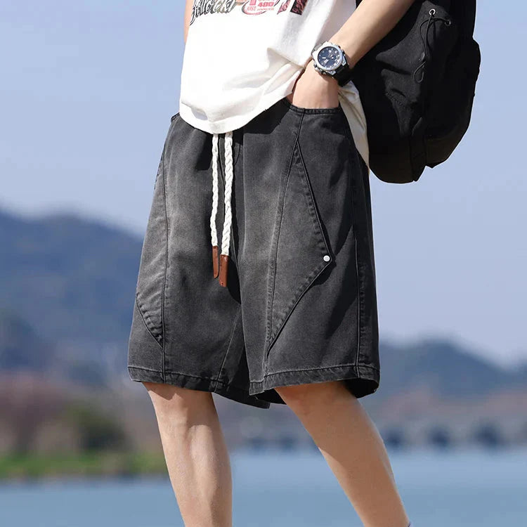 Salvano Diamond Denim Shorts